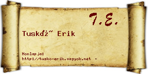 Tuskó Erik névjegykártya
